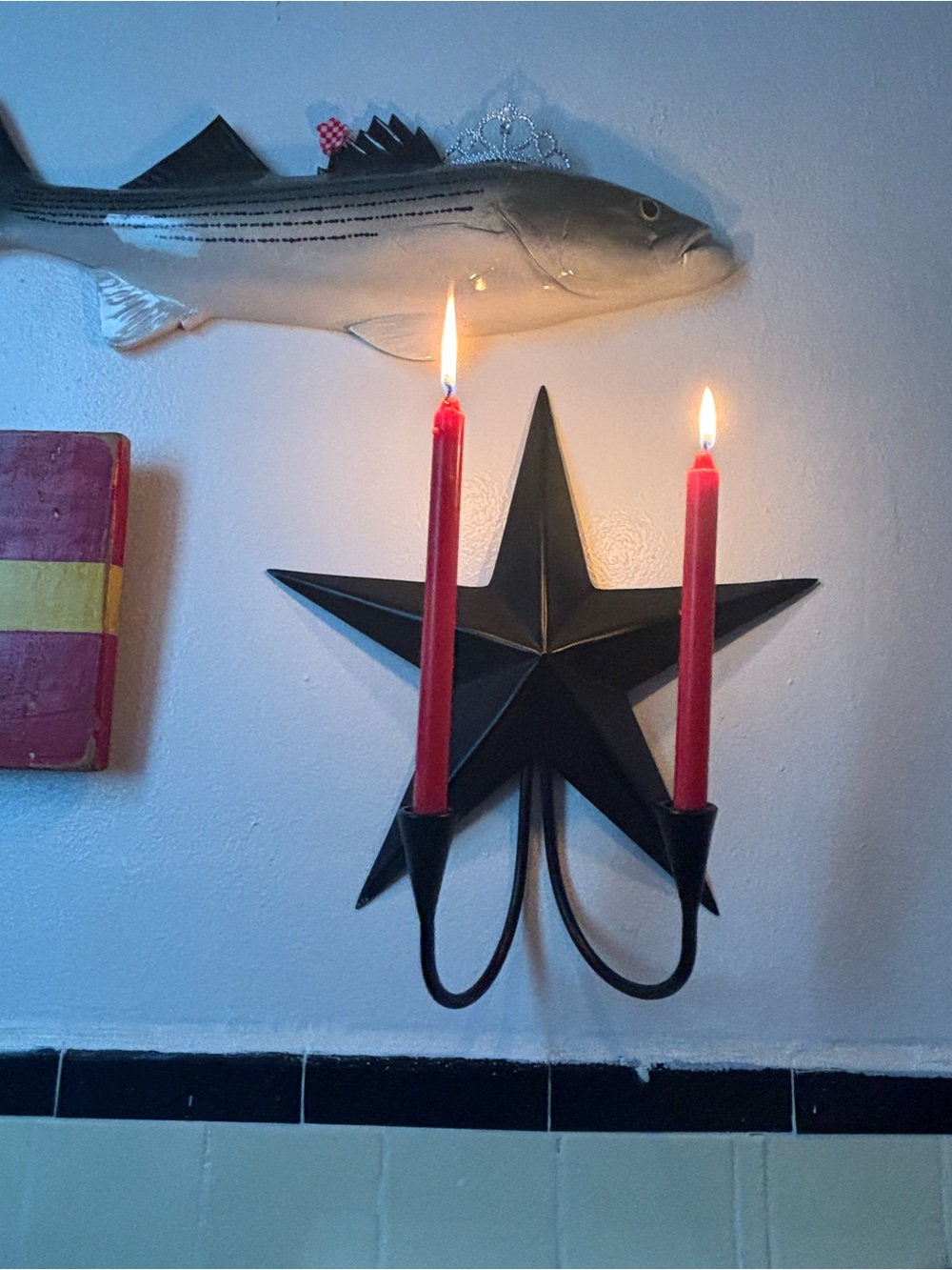 Crate&Barrel Black Metal Star Wall Sconces